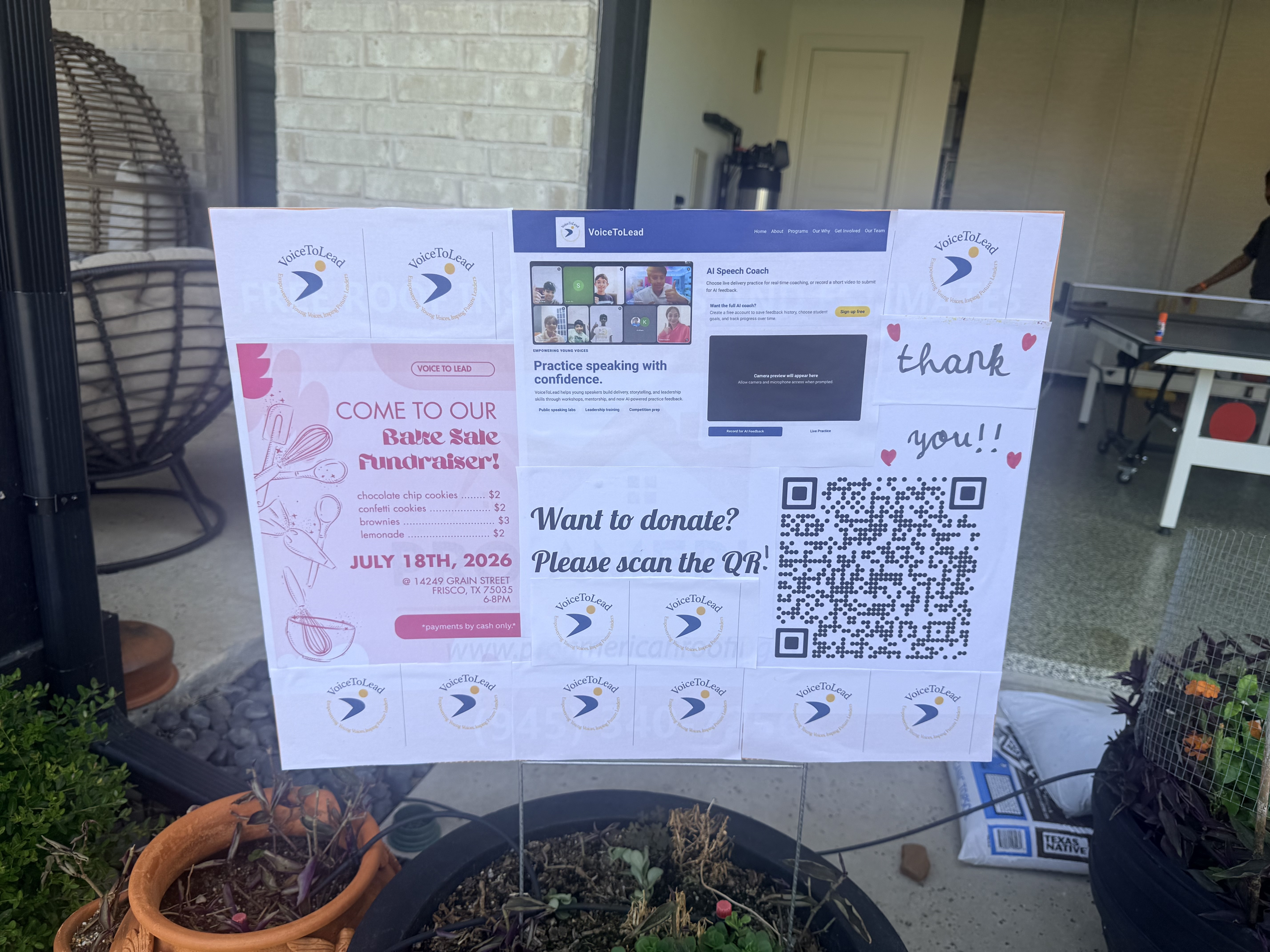 VoiceToLead bake sale display
